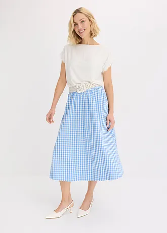 Viskózové tričko s krajkou • přírodní bílá • bonprix obchod