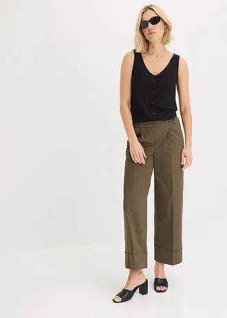 Top s knoflíkovou lištou, barva: černá