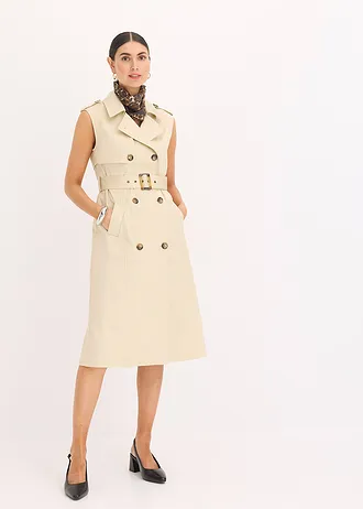 Robe trench avec ceinture (ens. 2 pces), Couleur: sable clair