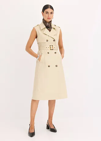 Robe trench avec ceinture (ens. 2 pces), Couleur: sable clair
