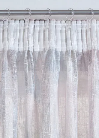 Gordijn van gerecycled polyester met print (1 stuk) • crème-sand • bonprix online shop