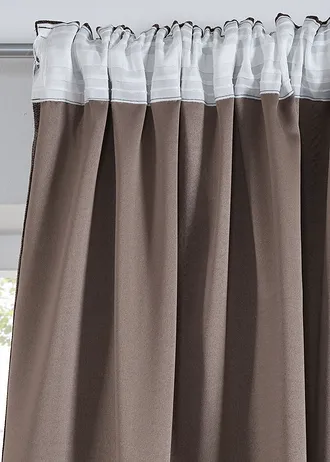 Verduisterend gordijn met elegante structuur (1 stuk), Kleur: bruin