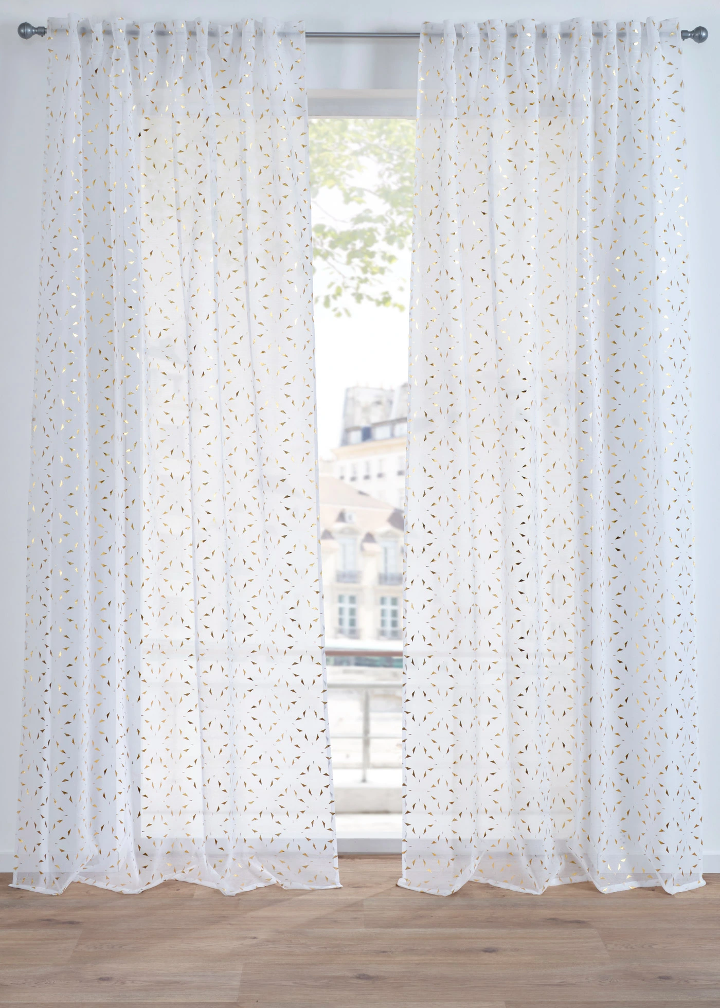 Perdea • alb/auriu • magazin bonprix