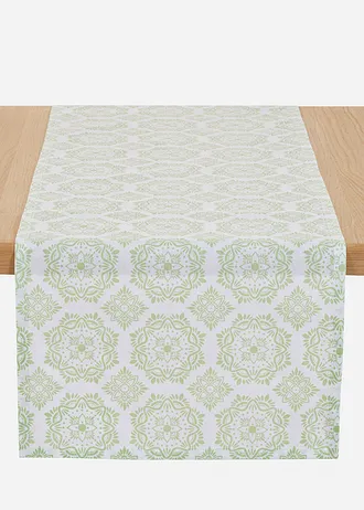 Tafelloper met ornamenten • saliegroen • bonprix online shop