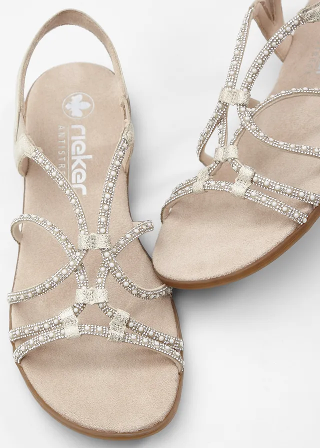 Sandalen van Rieker, Kleur: champagnekleur
