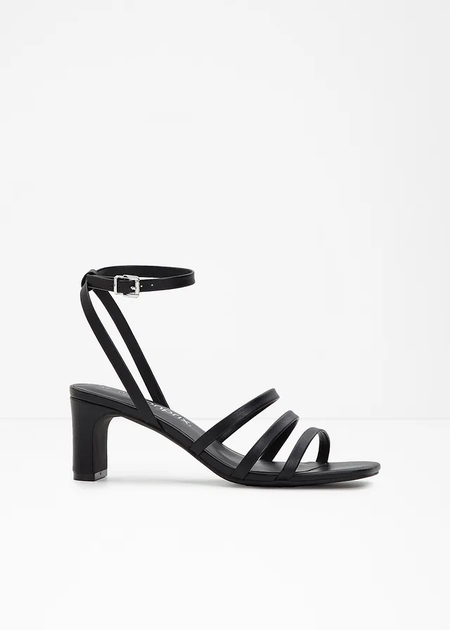 Sandaletten met riempjes en smalle hak • zwart • bonprix online shop