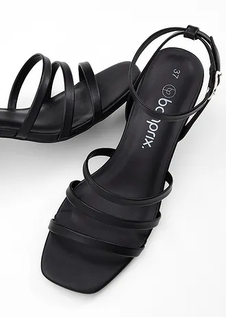 Sandaletten met riempjes en smalle hak • zwart • bonprix online shop