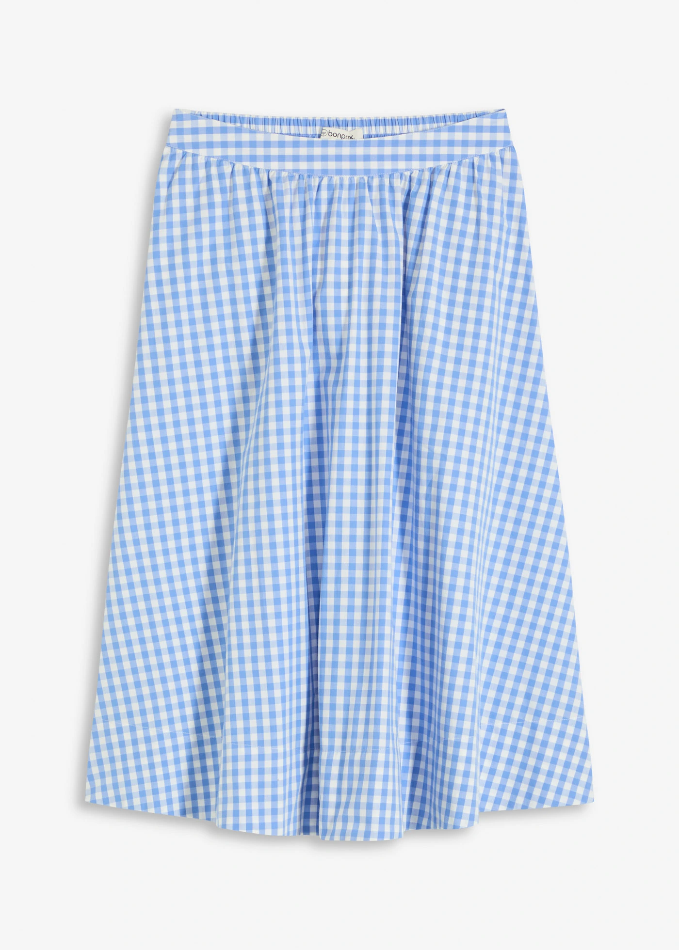 Midi sukně z čisté bavlny • středně modro-přírodní bílá kostkovaná • bonprix obchod