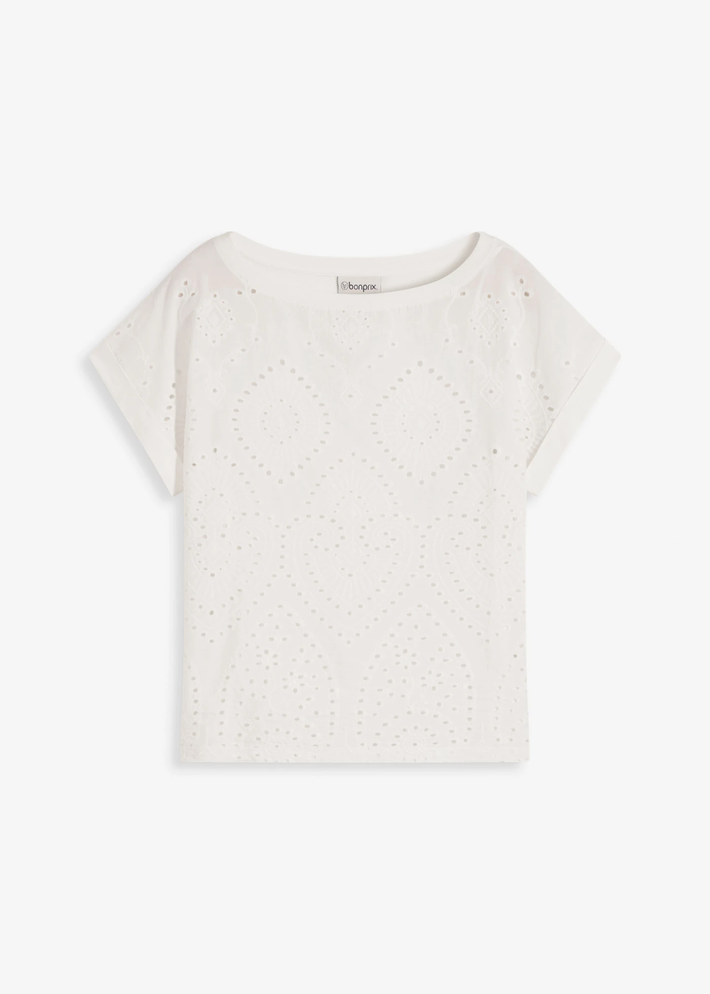 Shirt met broderie anglaise • wolwit • bonprix online shop