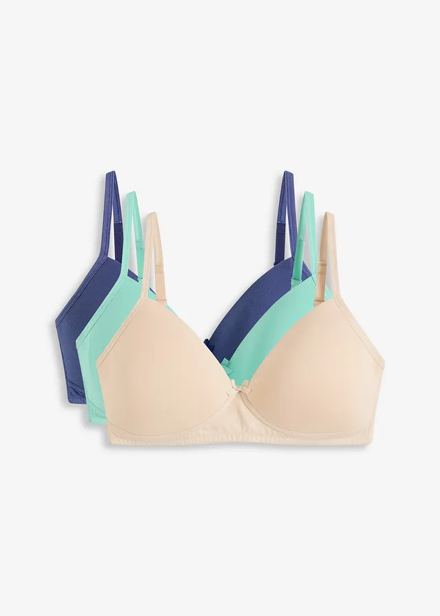 Sutien vătuit fără armătură, cu bumbac organic (3 buc.)