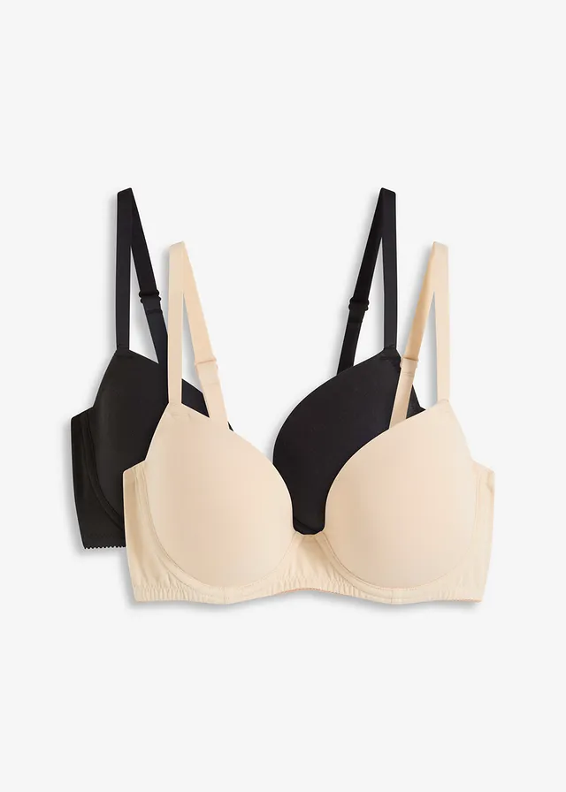 Sutien cu burete și armătură, cu bumbac organic (set/2 buc.)