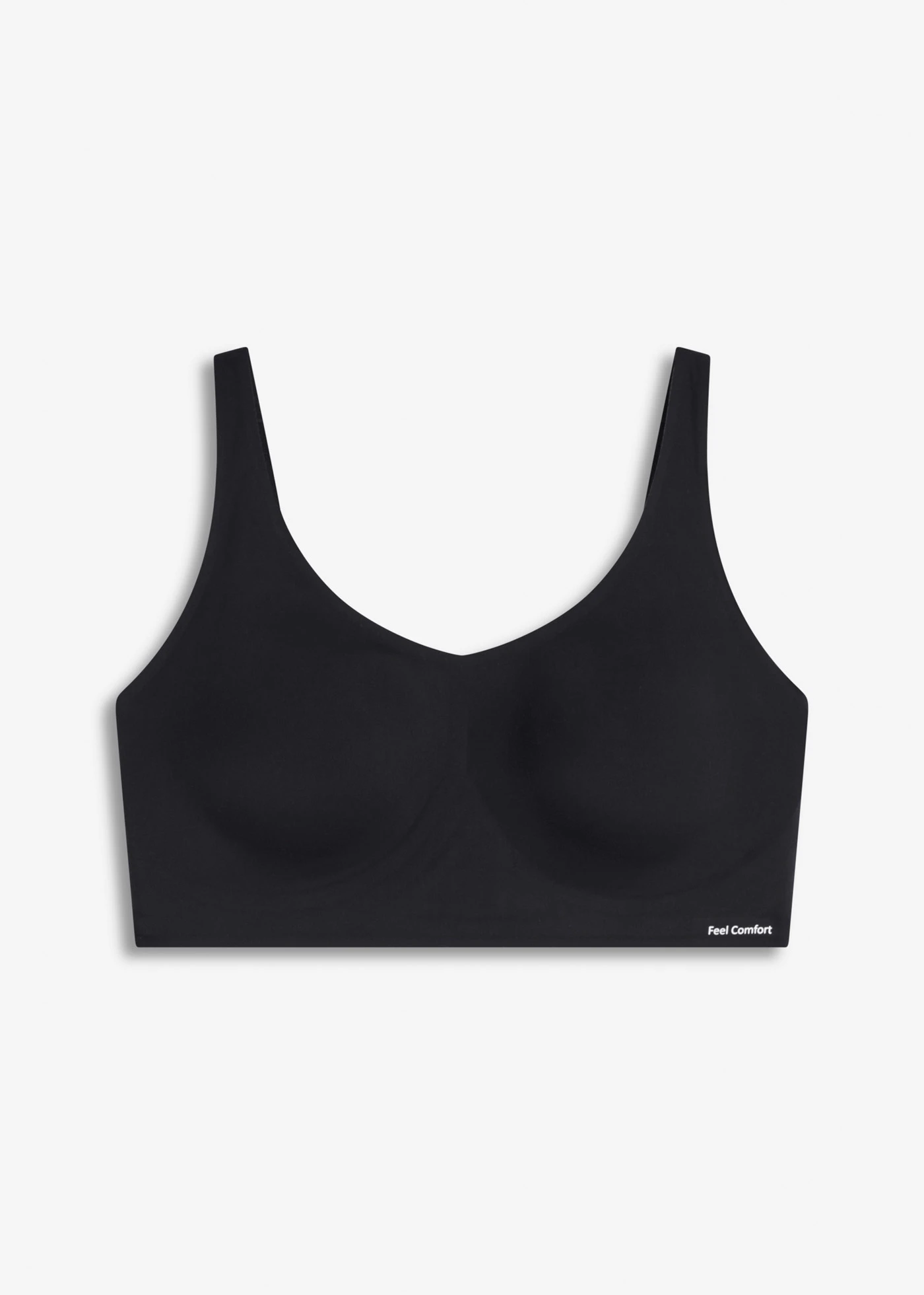 Vattázott Feel Comfort lézerkivágású melltartó merevítő nélkül, 3D gél tartócsíkokkal • fekete • bonprix áruház