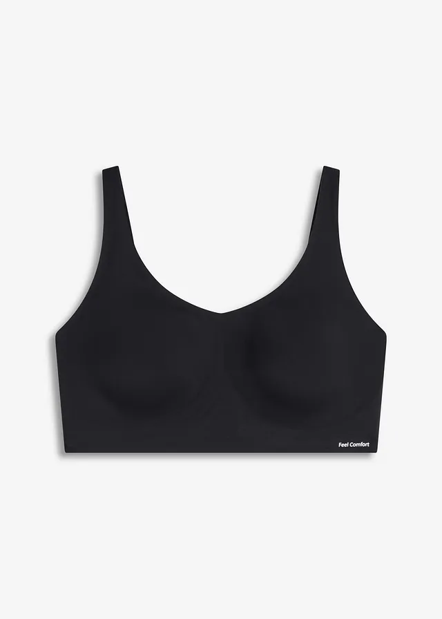 Vattázott Feel Comfort lézerkivágású melltartó merevítő nélkül, Jellyglue betéttel • fekete • bonprix áruház