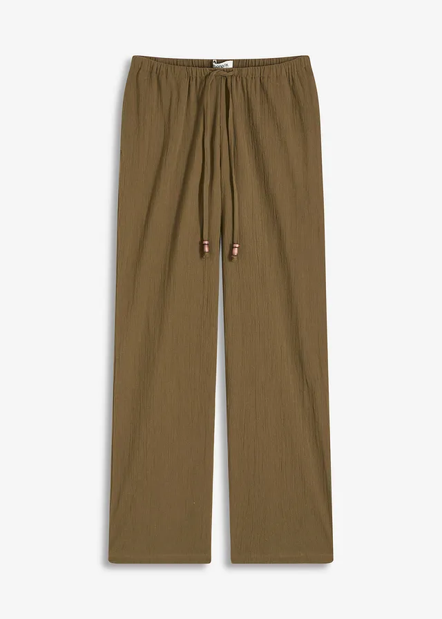 Pantaloni largi din material cu efect structurat