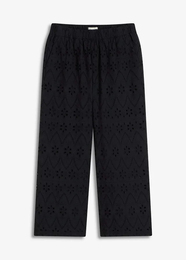 Pantaloni Culotte din broderie spartă