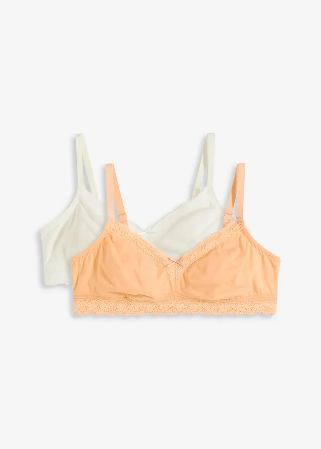 Sutien fără armătură, cu bumbac (set/2 buc.)