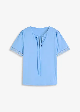 Tunika T-shirtowa z koronkową tasiemką