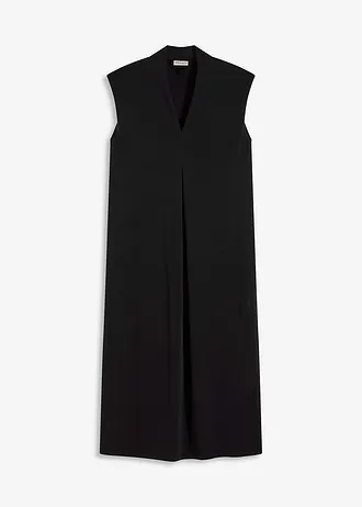 Robe en jersey viscose avec épaulettes • noir • Boutique bonprix