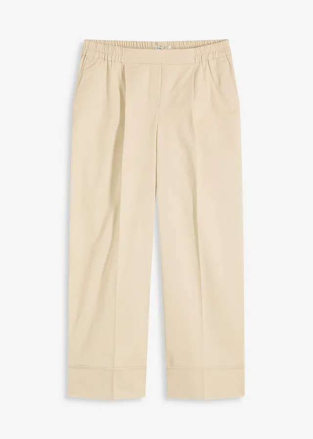 Pantalon à pinces en coton extensible