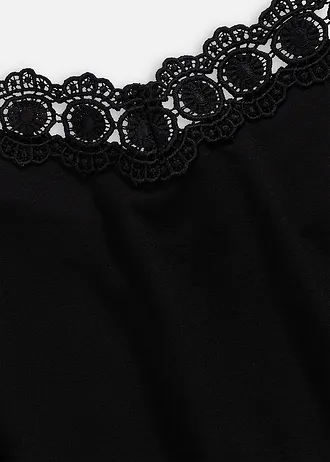 Žerzejové šaty s krajkou • černá • bonprix obchod