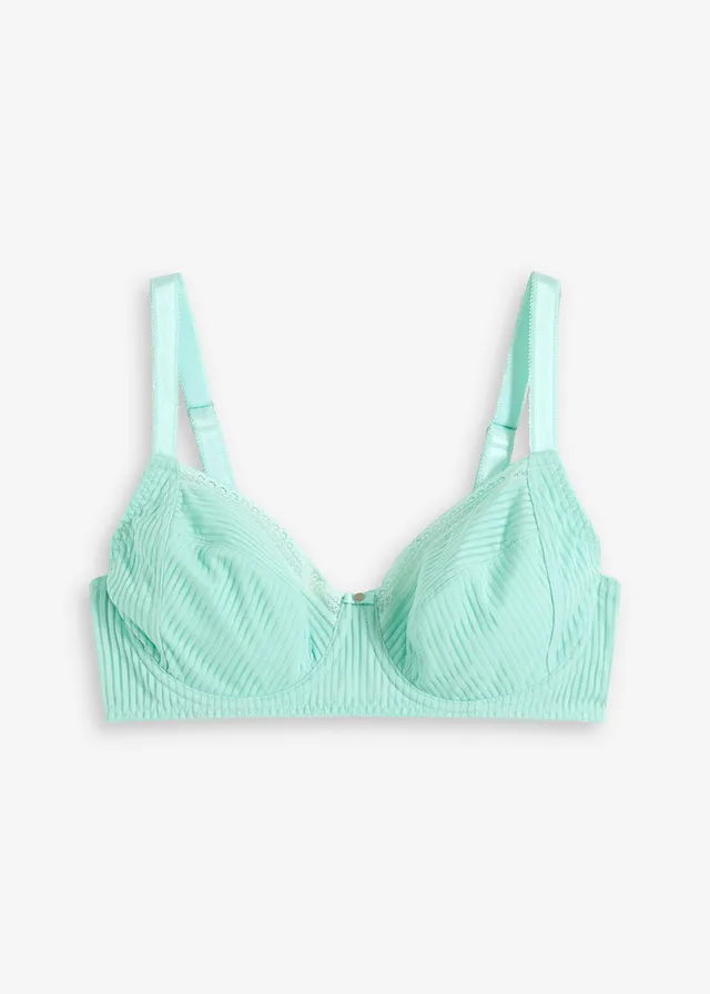 Moderne beugel bh met fijne kant • mentholblauw • bonprix online shop