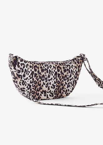 Geantă de umăr din nailon cu model leopard • bej natur-maro-negru imprimeu leo • magazin bonprix