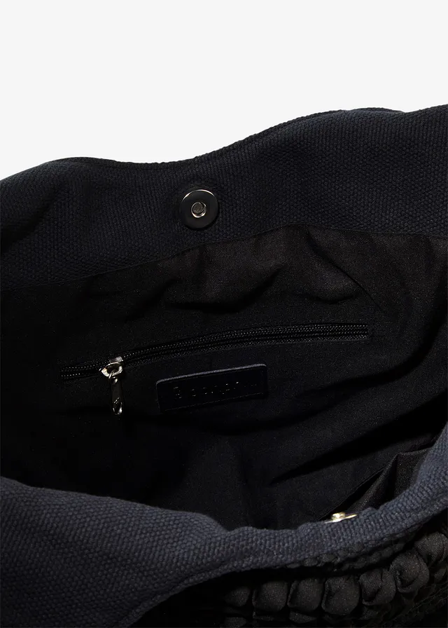 Cabas texturé en coton • noir • Boutique bonprix