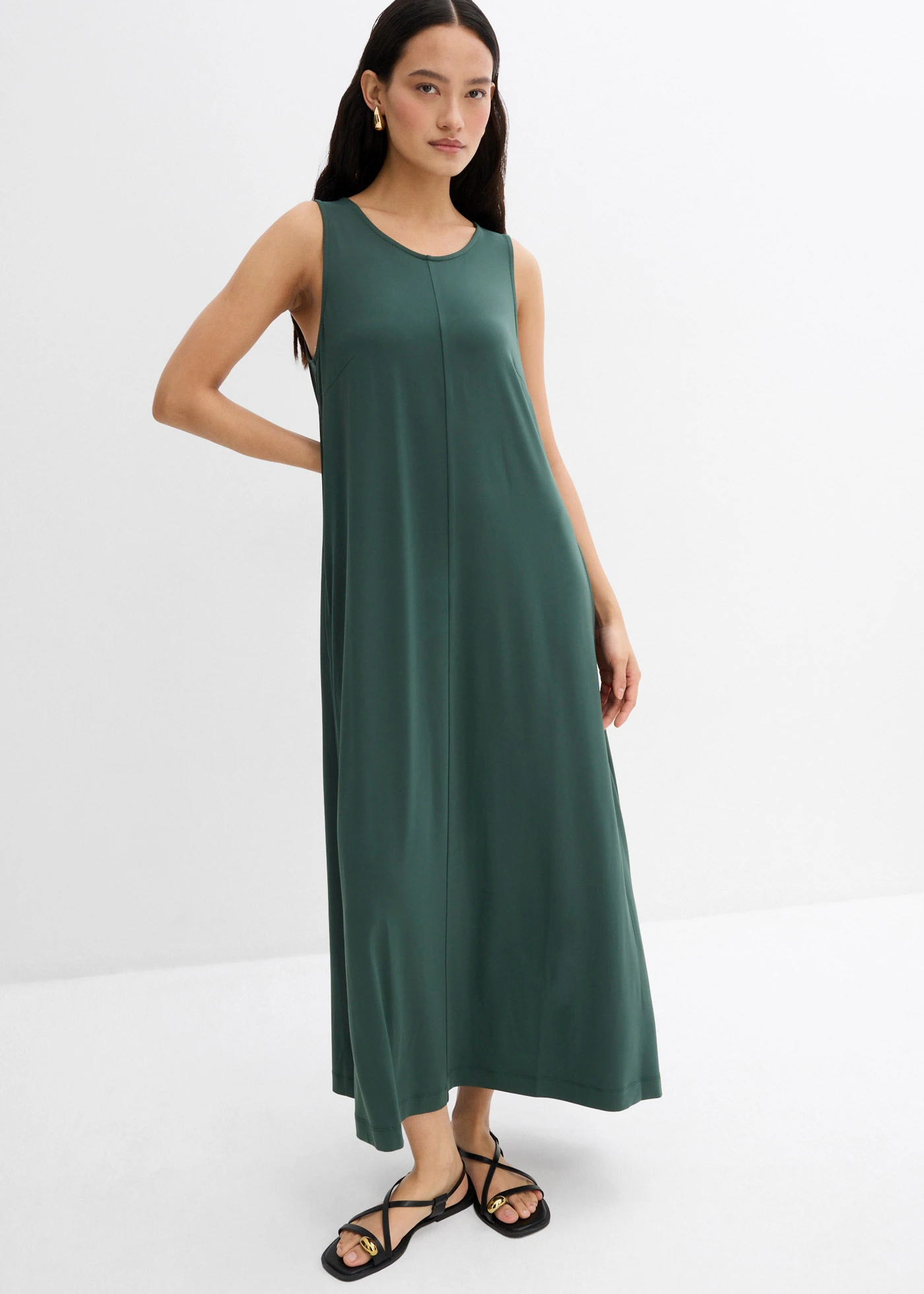 Robe midi trapèze • vert feuille • Boutique bonprix