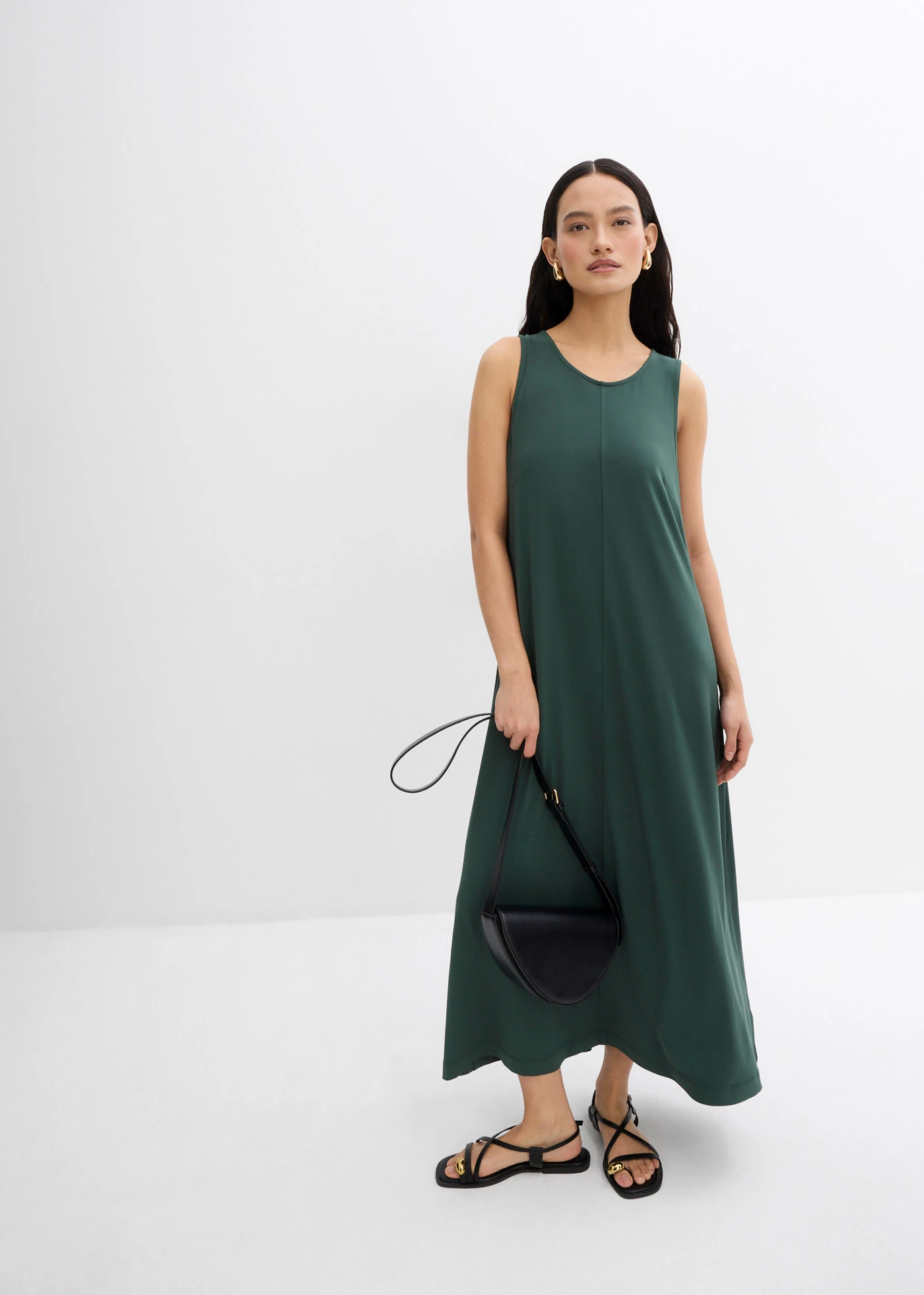 Robe midi trapèze • vert feuille • Boutique bonprix