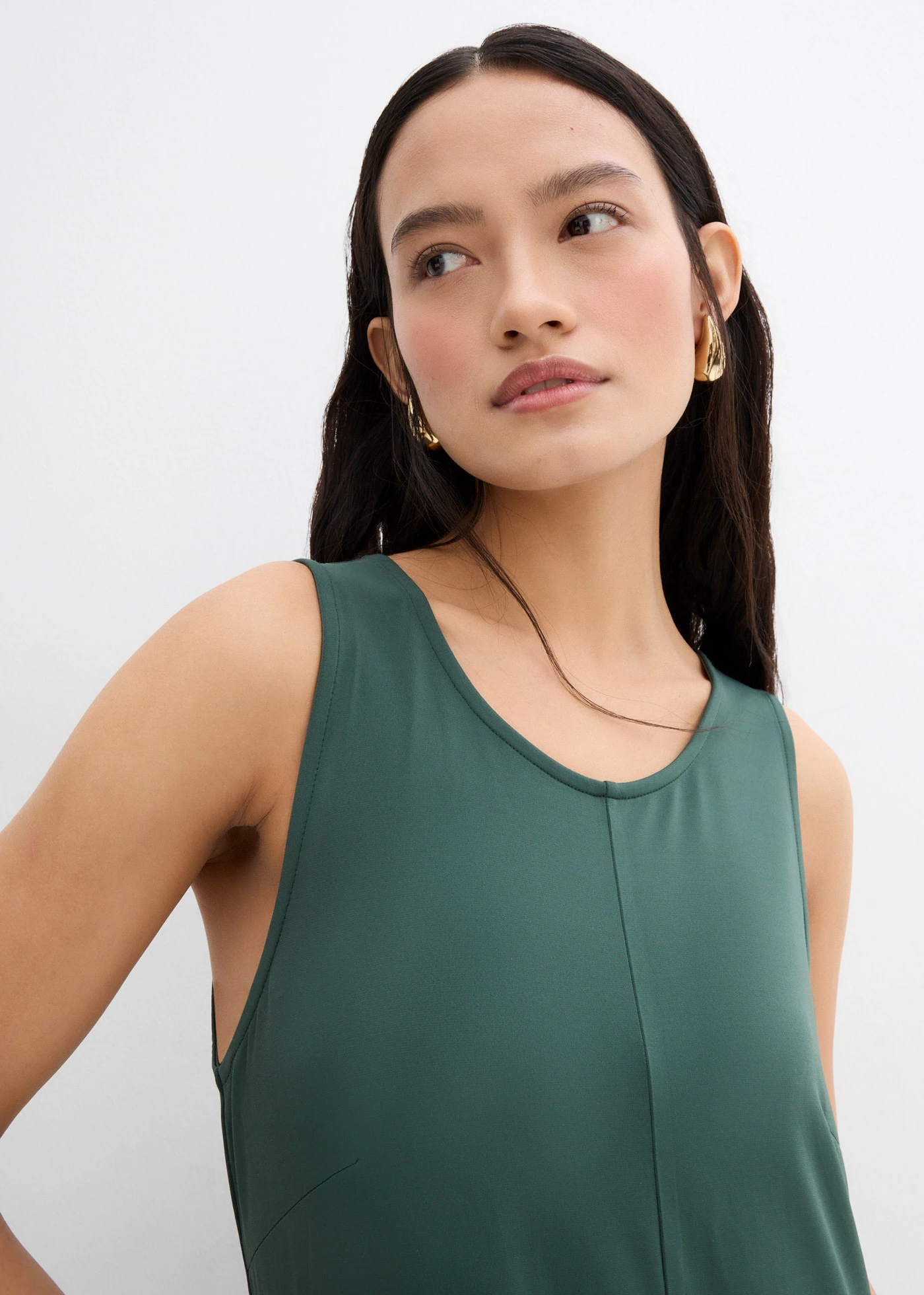 Robe midi trapèze • vert feuille • Boutique bonprix