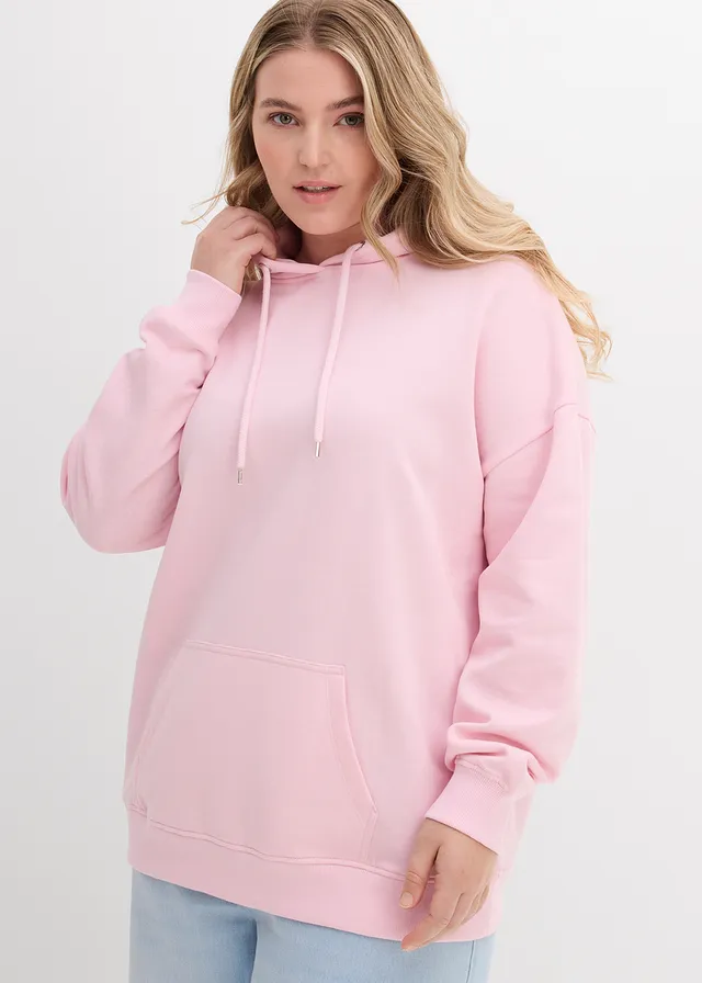 Sweat à capuche oversize, Couleur: rose cristal