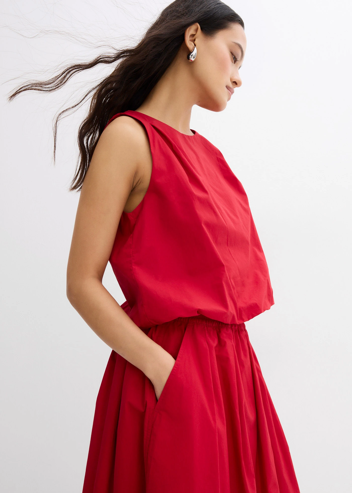 Midi szoknya tiszta pamutból • chilivörös • bonprix áruház