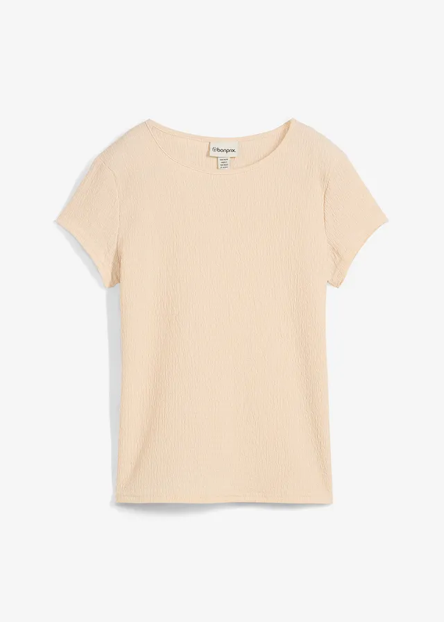 Tricou din material creponat structurat