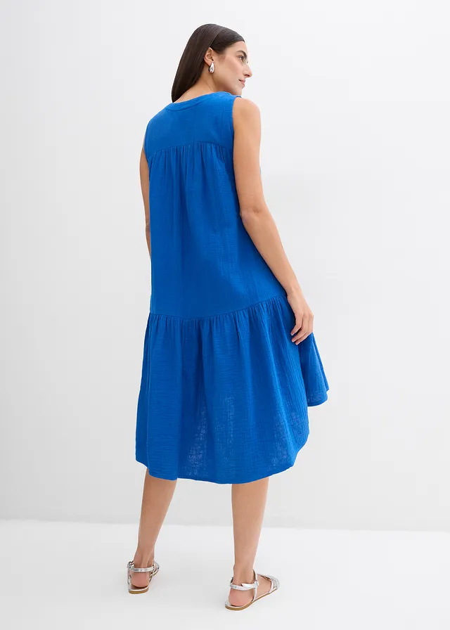 Robe légère en gaze de coton, Couleur: bleu arctique