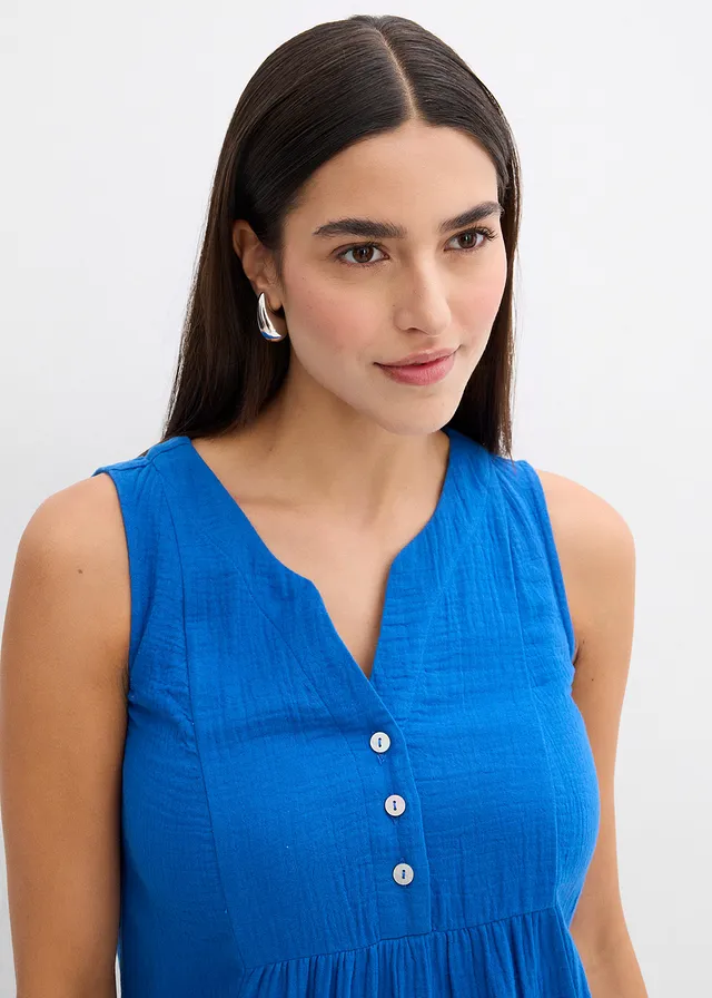Jurk van luchtige mousseline • arctisch blauw • product-page.page-title-suffix