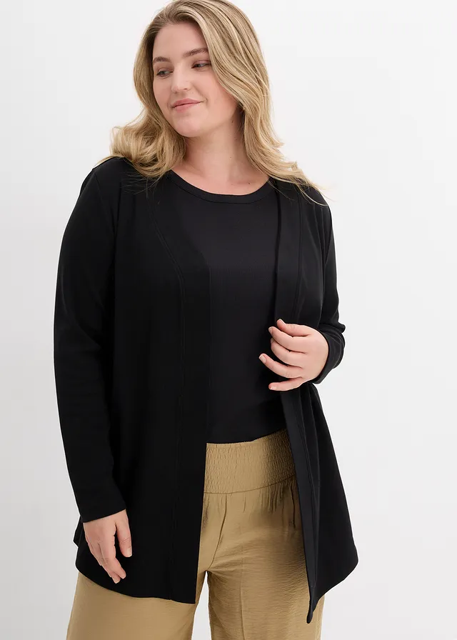 Gilet en jersey, 100% coton, Couleur: noir