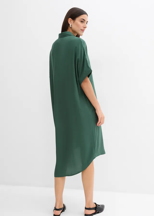 Robe-chemise fluide en viscose fine • vert foncé • product-page.page-title-suffix
