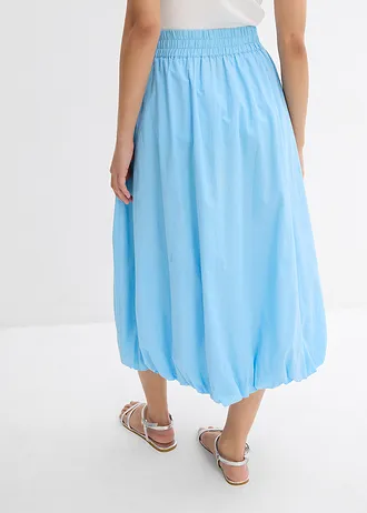 Balonová sukně z čisté bavlny, barva: světle modrá