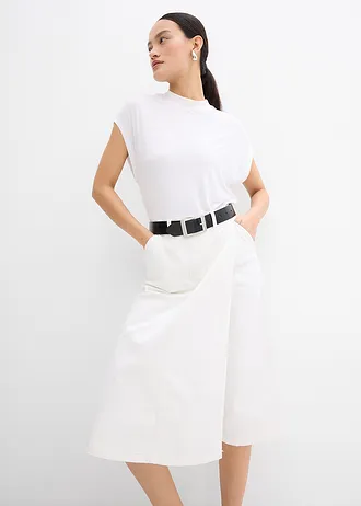 Kalhotová sukně z elastického bavlněného materiálu • přírodní bílá • bonprix obchod