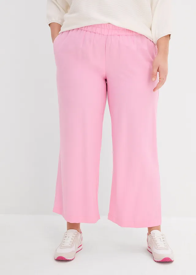 Culotte in een zachte viscosemix, Kleur: roze
