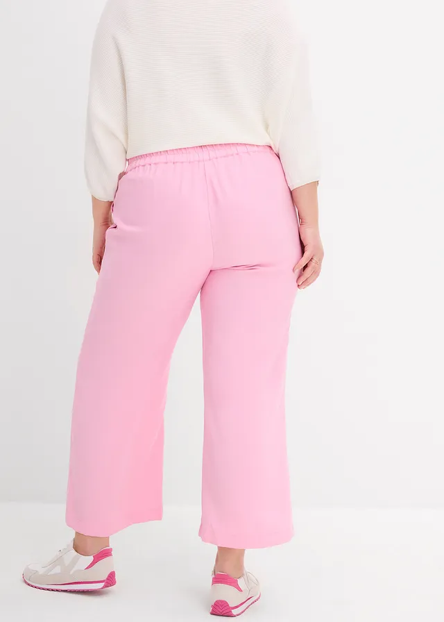 Culotte in een zachte viscosemix, Kleur: roze