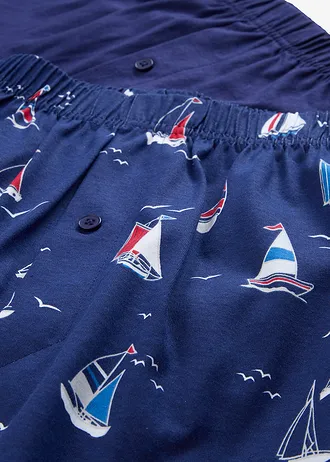 Lot de 3 caleçons en jersey coton • bleu marine imprimé • Boutique bonprix