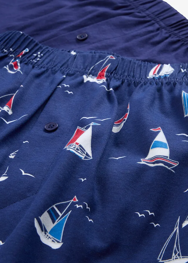 Jersey boxershort (set van 3) • marineblauw gedessineerd • product-page.page-title-suffix
