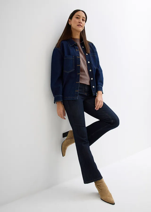 Longshirt van interlock, Kleur: kleibruin