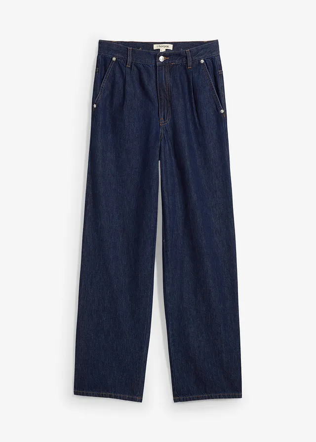 Straight jeans high waist, low stretch • donkerblauw denim • bonprix online shop