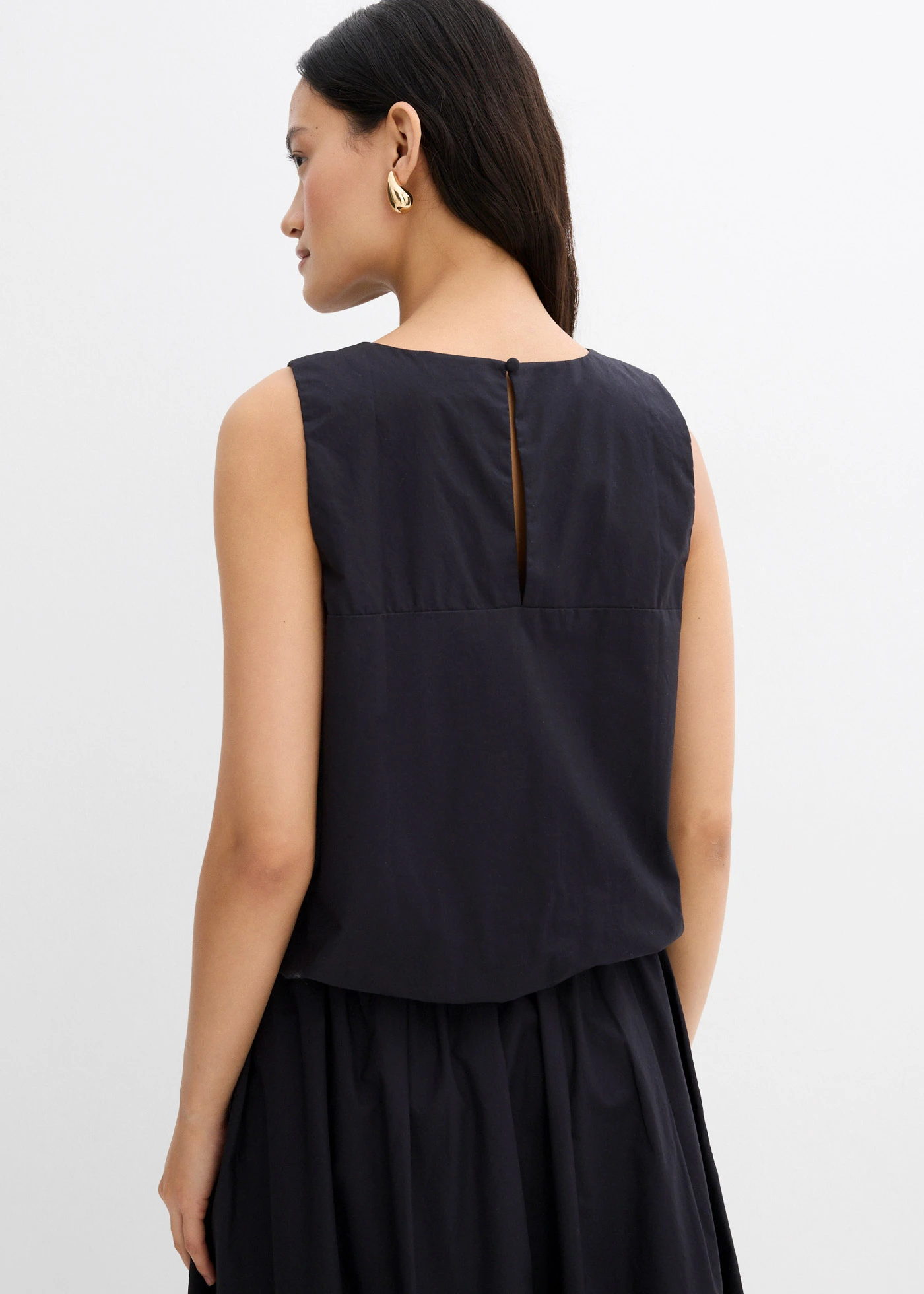 Blousetop van puur katoen • zwart • bonprix online shop