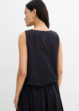Blousetop van puur katoen • zwart • bonprix online shop