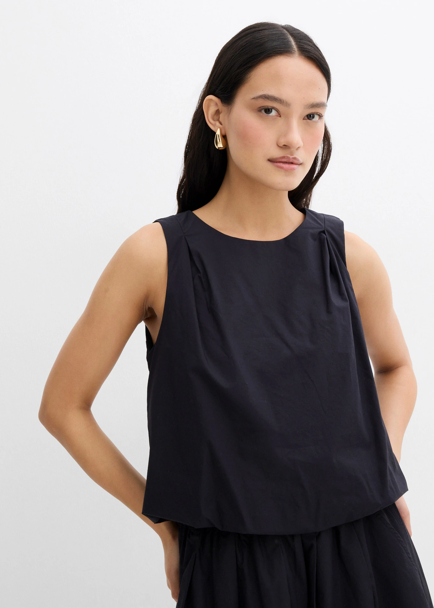 Blousetop van puur katoen • zwart • bonprix online shop