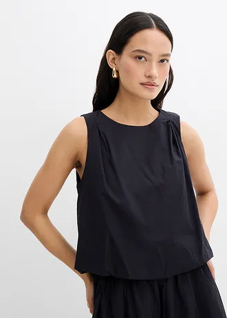 Blousetop van puur katoen • zwart • bonprix online shop