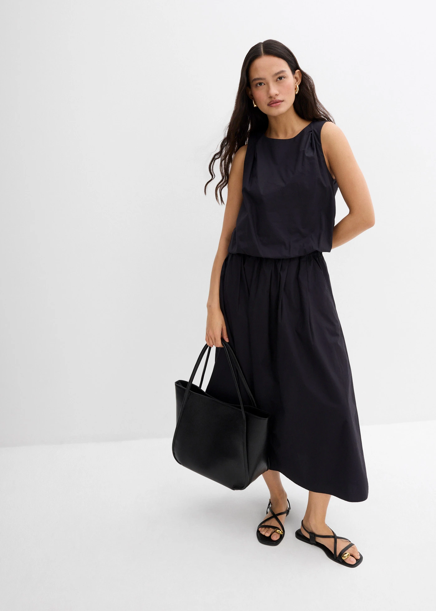 Blousetop van puur katoen • zwart • bonprix online shop